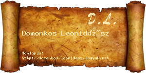 Domonkos Leonidász névjegykártya